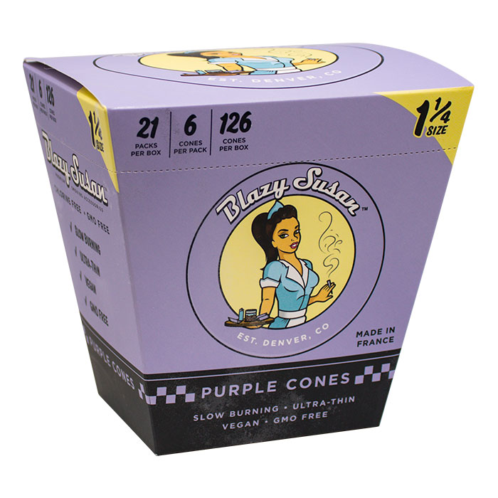 Blazy Susan 1.25 Purple Cones Display of 21 Packs
