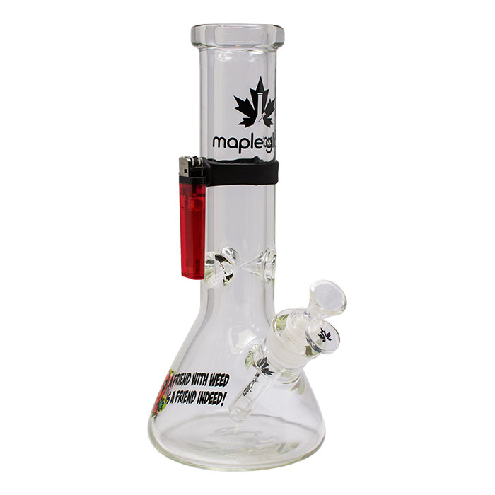 A Friend With Weed Jester Series 12 Inches Glass Bong With Magnetic Band By Maple Glass