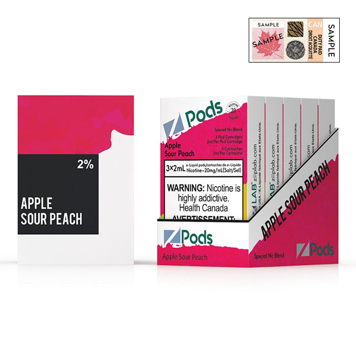 (Stamped) Z Pods Apple Sour Peach Special Edition Ct 5