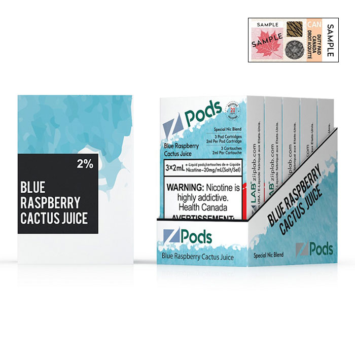 (Stamped) Z Pods Blue Raspberry Cactus Juice Special Edition Ct 5