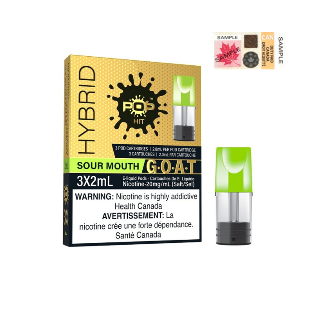 (Stamped) Sour Mouth Pop Hybrid G.O.A.T. Pods Ct 5
