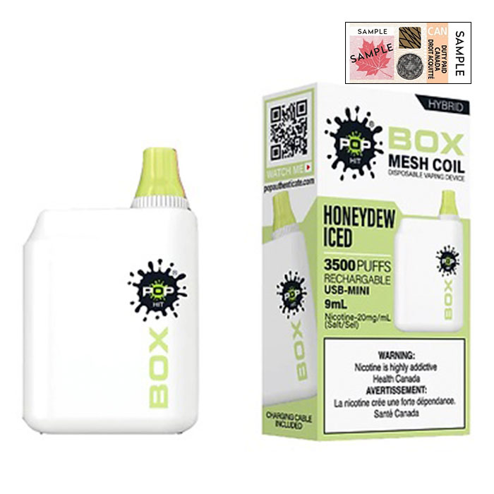 (Stamped) Honeydew Iced Pop Hybrid Box 3500 Puff Disposable Vape Device Display of 5