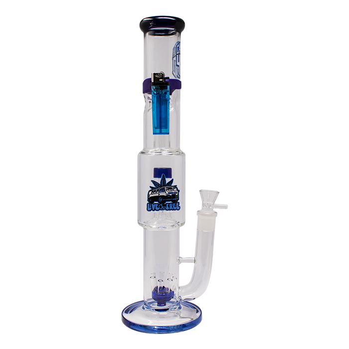 Blue Crown Glass Live Free Series 15 Inches Glass Bong With Magnetic Band And Lighter