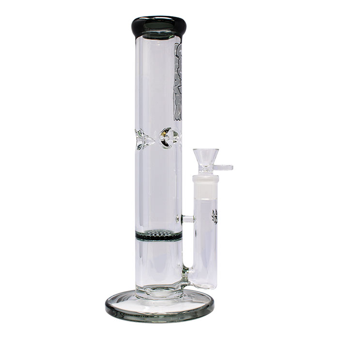 Ganjavibes Grey Honeycomb 12 Inches One Disk Percolator Glass Bong By Irie Vibes Series