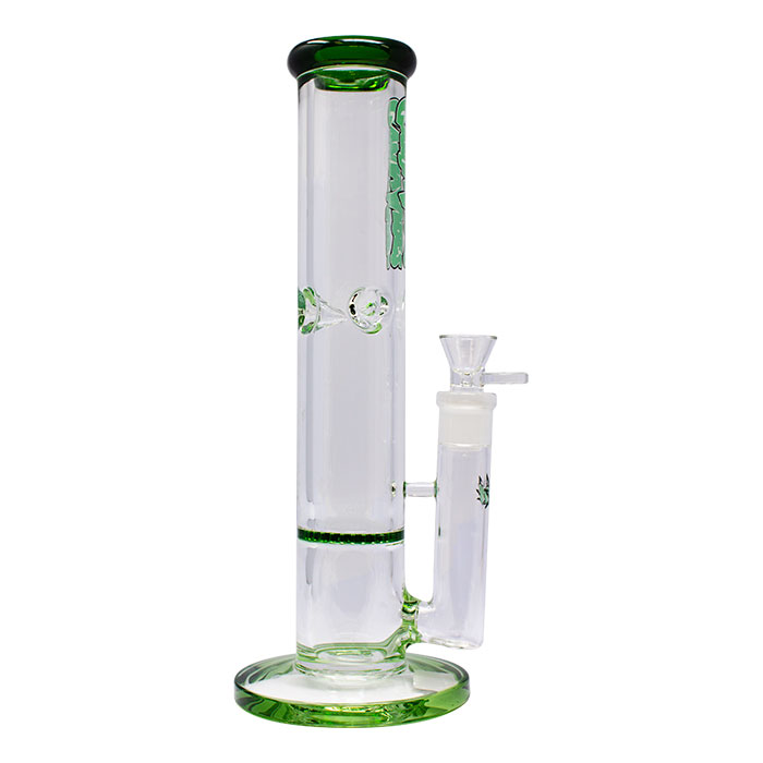 Ganjavibes Green Honeycomb 12 Inches One Disk Percolator Glass Bong By Irie Vibes Series