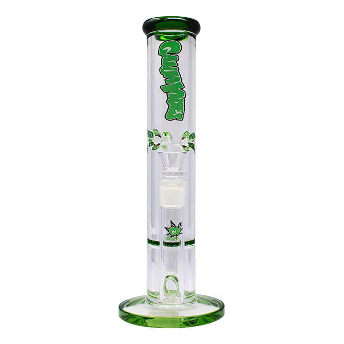 Ganjavibes Green Honeycomb 12 Inches One Disk Percolator Glass Bong By Irie Vibes Series
