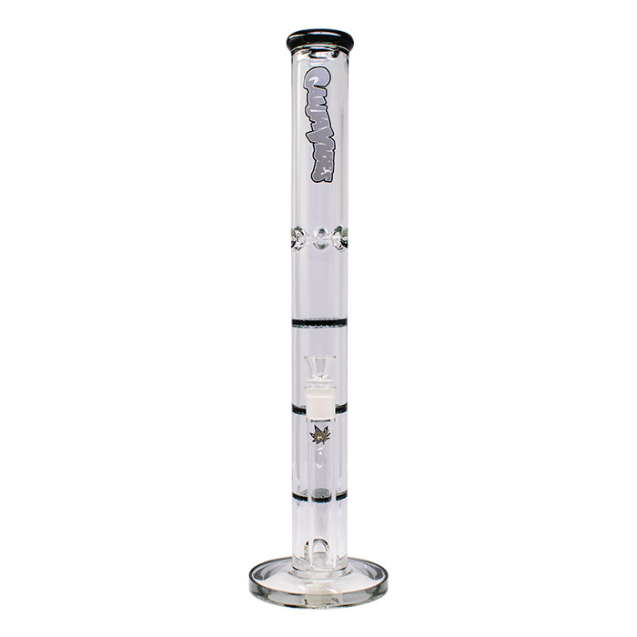 Grey Ganjavibes Honeycomb 20 Inches Three Disk Percolator Glass Bong By Irie Vibes Series