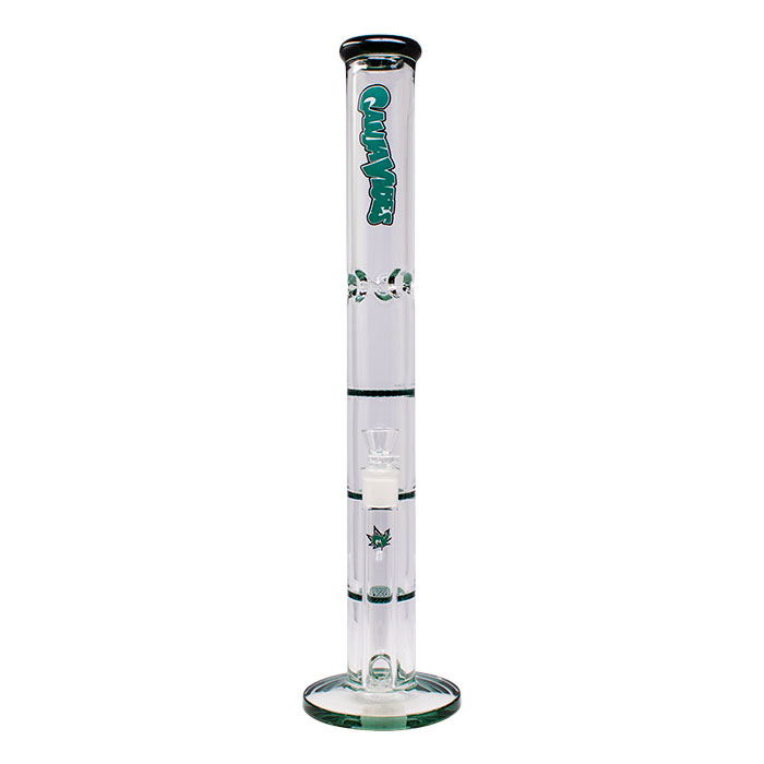 Teal Ganjavibes Honeycomb 20 Inches Three Disk Percolator Glass Bong By Irie Vibes Series