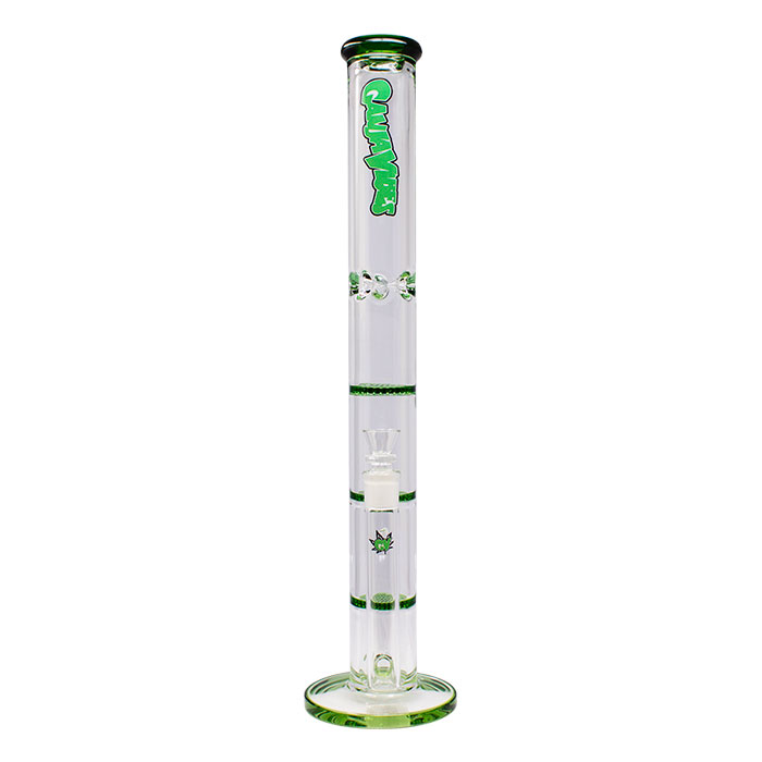 Green Ganjavibes Honeycomb 20 Inches Three Disk Percolator Glass Bong By Irie Vibes Series