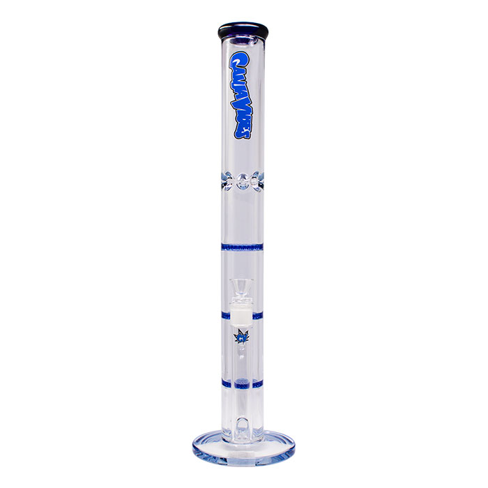 Blue Ganjavibes Honeycomb 20 Inches Three Disk Percolator Glass Bong By Irie Vibes Series