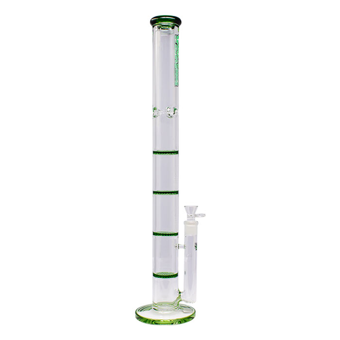 Green Ganjavibes Honeycomb 24 Inches Four Disk Percolator Glass Bong By Irie Vibes Series