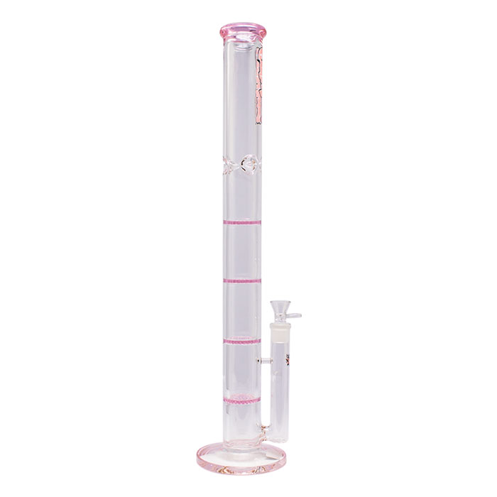 Pink Ganjavibes Honeycomb 24 Inches Four Disk Percolator Glass Bong By Irie Vibes Series