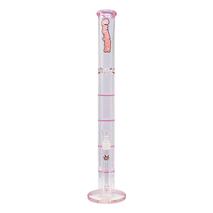 Pink Ganjavibes Honeycomb 24 Inches Four Disk Percolator Glass Bong By Irie Vibes Series