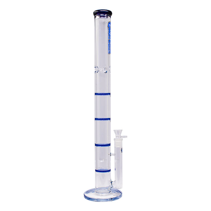 Blue Ganjavibes Honeycomb 24 Inches Four Disk Percolator Glass Bong By Irie Vibes Series