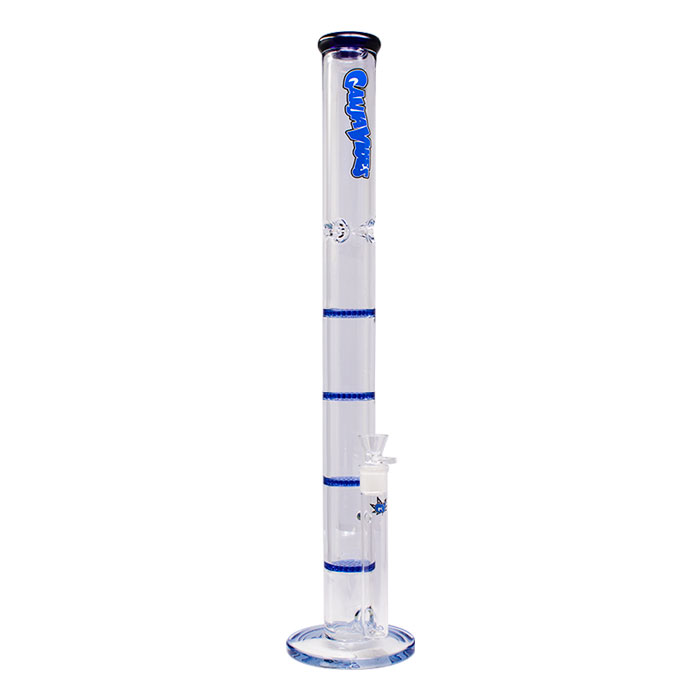Blue Ganjavibes Honeycomb 24 Inches Four Disk Percolator Glass Bong By Irie Vibes Series