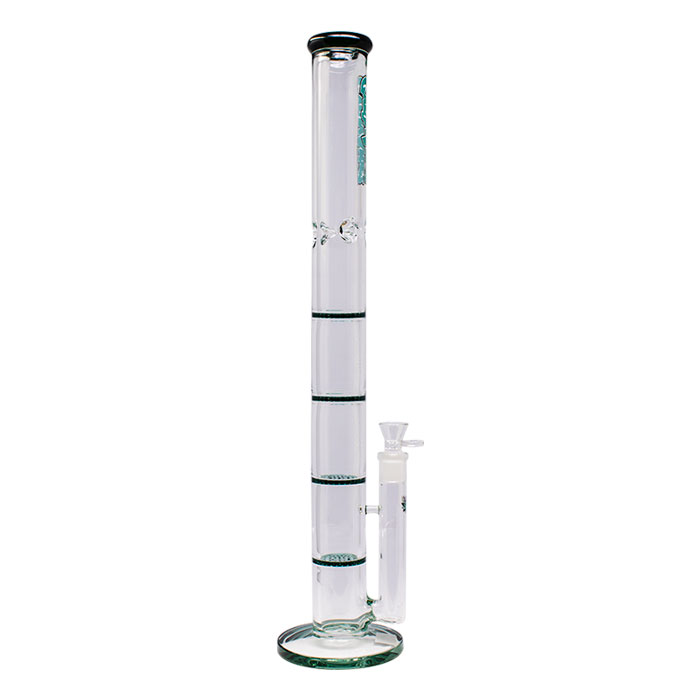 Teal Ganjavibes Honeycomb 24 Inches Four Disk Percolator Glass Bong By Irie Vibes Series