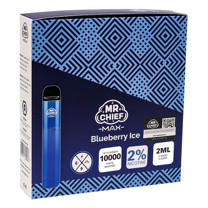 MR Chief Max Blueberry Ice 5000 Puffs Disposable Vape Ct-5