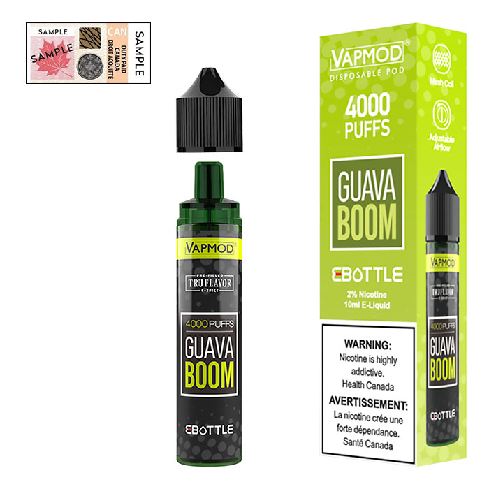(Stamped) Vapmod Guava Boom E-Bottle 4000 Puffs Disposable Vape Ct-5