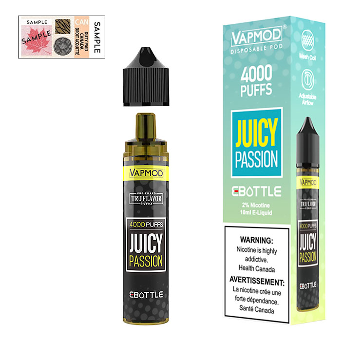 (Stamped) Vapmod Juicy Passion E-Bottle 4000 Puffs Disposable Vape Ct-5