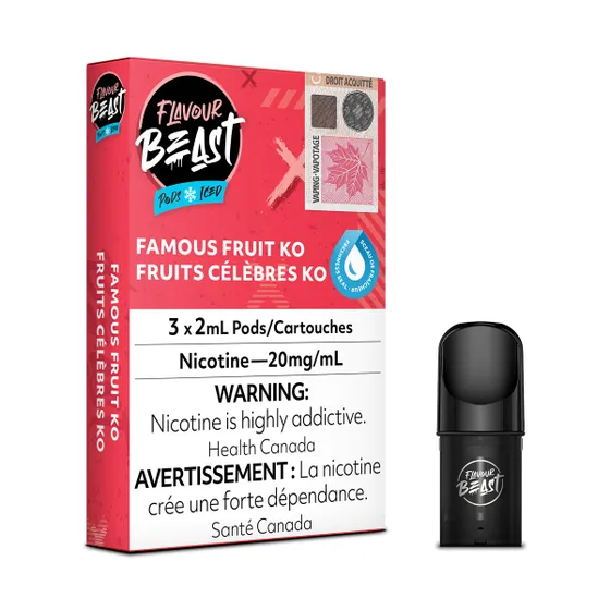 (Stamped) Famous Fruit KO Iced Flavour Beast Pods Ct 5