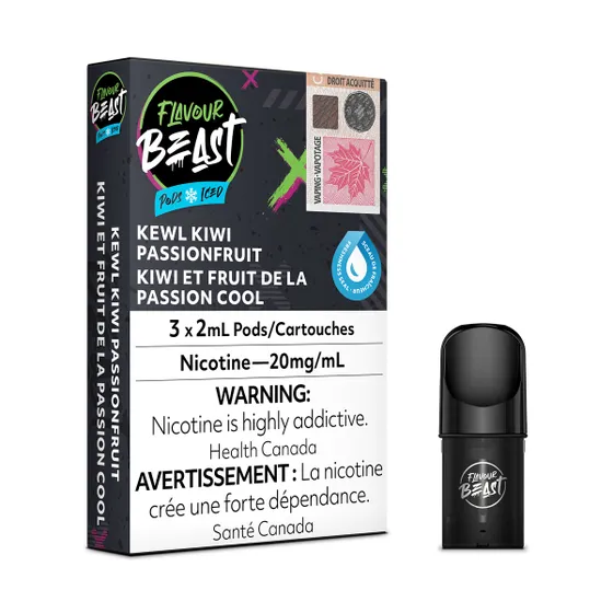 (Stamped) Kewl Kiwi Passionfruit Iced Flavour Beast Pods Ct 5