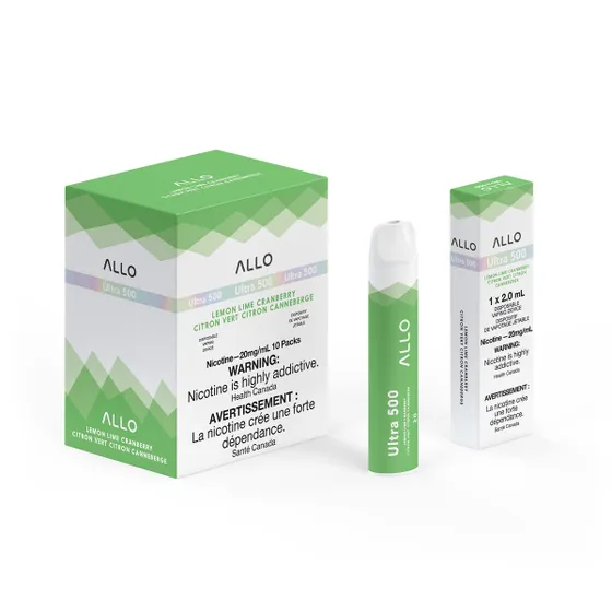 Lemon Lime Cranberry (Stamped) Allo Ultra 500 Disposable Vapes Ct 10 BC-Compliance