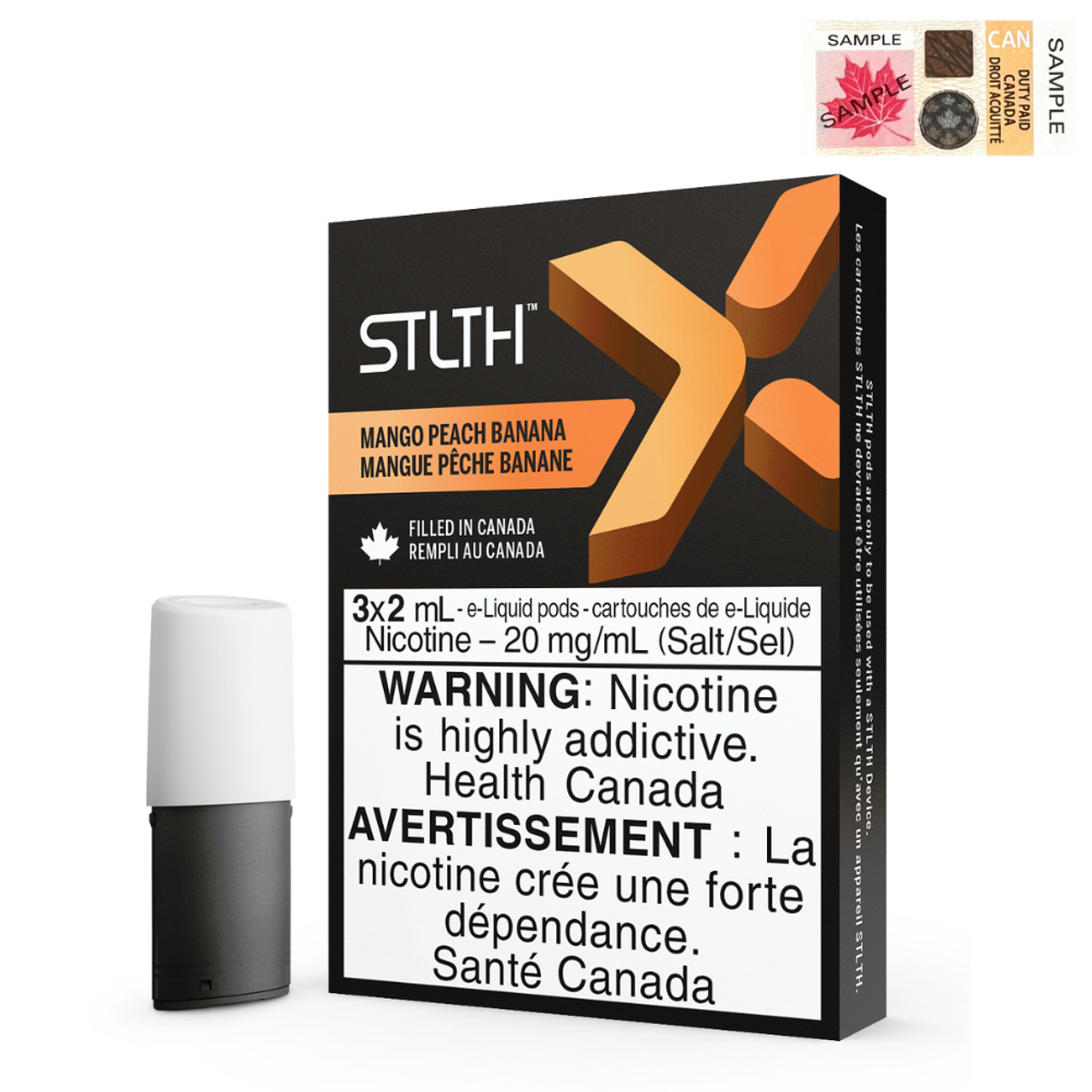 Mango Peach Banana (Stamped) STLTH X Pods Pack of 3 - B.C. Compliance