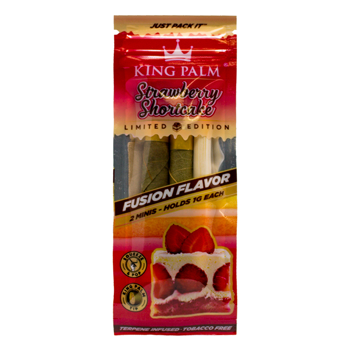 King Palm Strawberry Shortcake 2 Mini Rolls Display of 20 Pouches