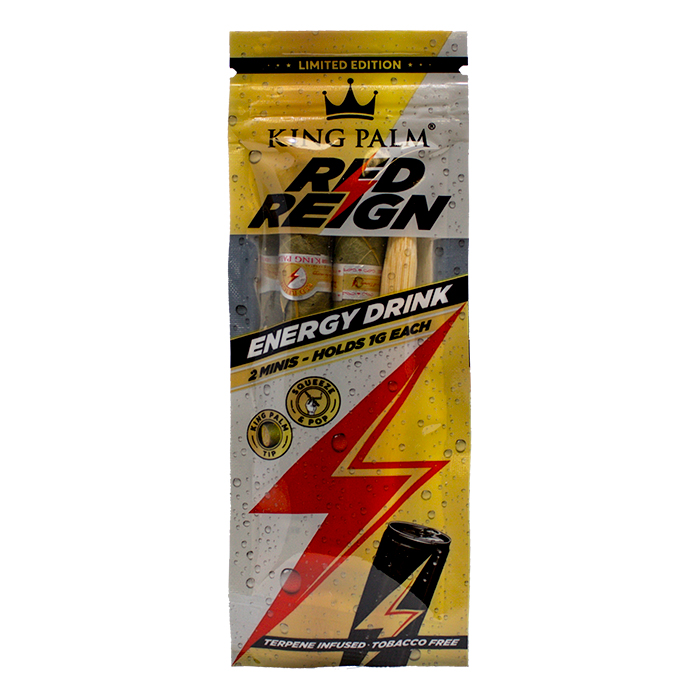 King Palm Energy Drink 2 Mini Rolls Display of 20 Pouches