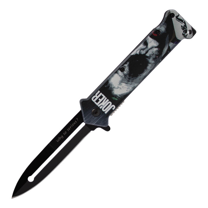 Grey Joker Why So Serious Foldable Pocket Knife