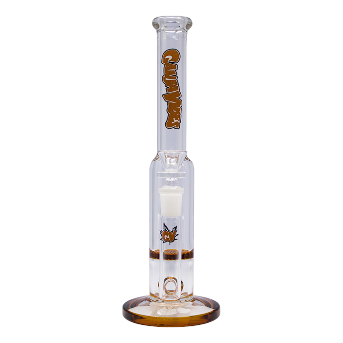 Amber Ganjavibes Single Honeycomb Percolator 10 Inches Glass Bong