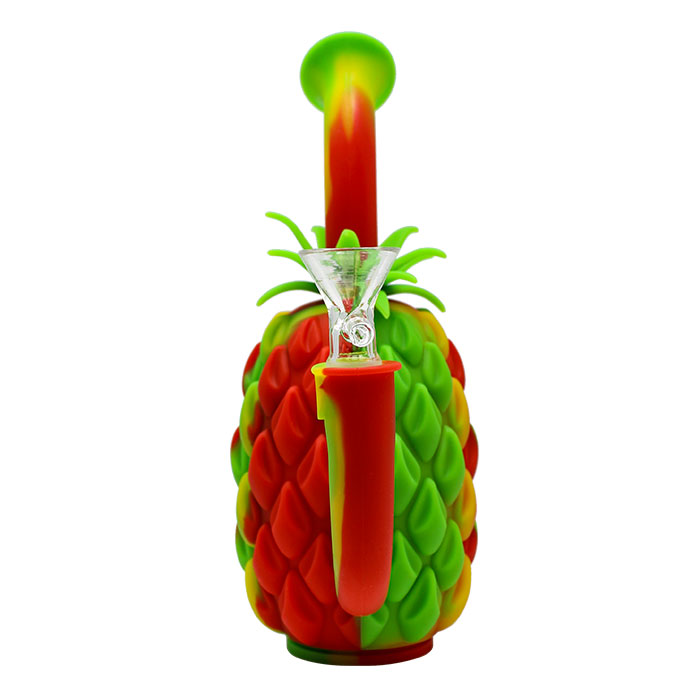 Red Silicone Pineapple Bong 7 Inches