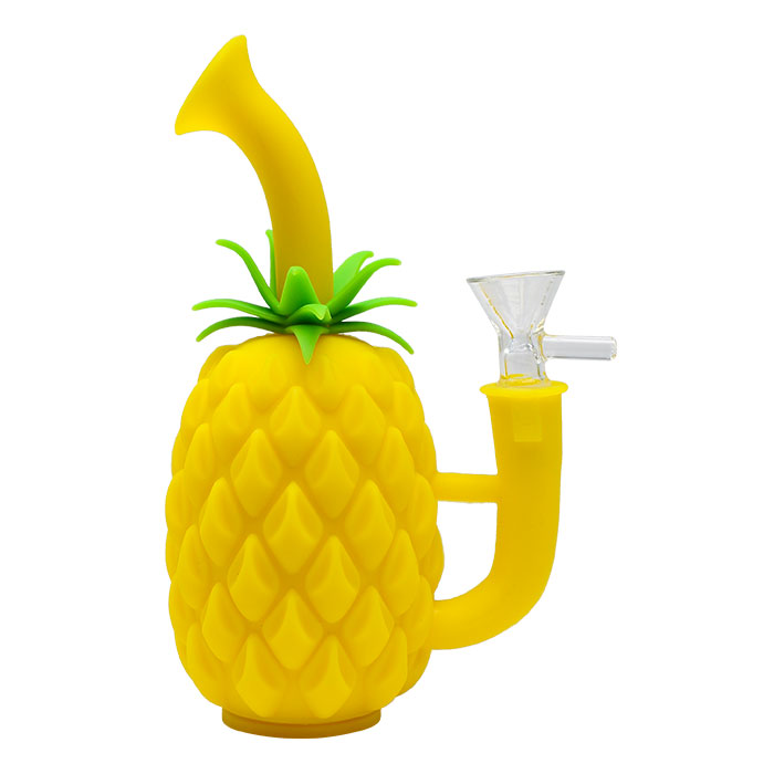 Yellow Silicone Pineapple Bong 7 Inches