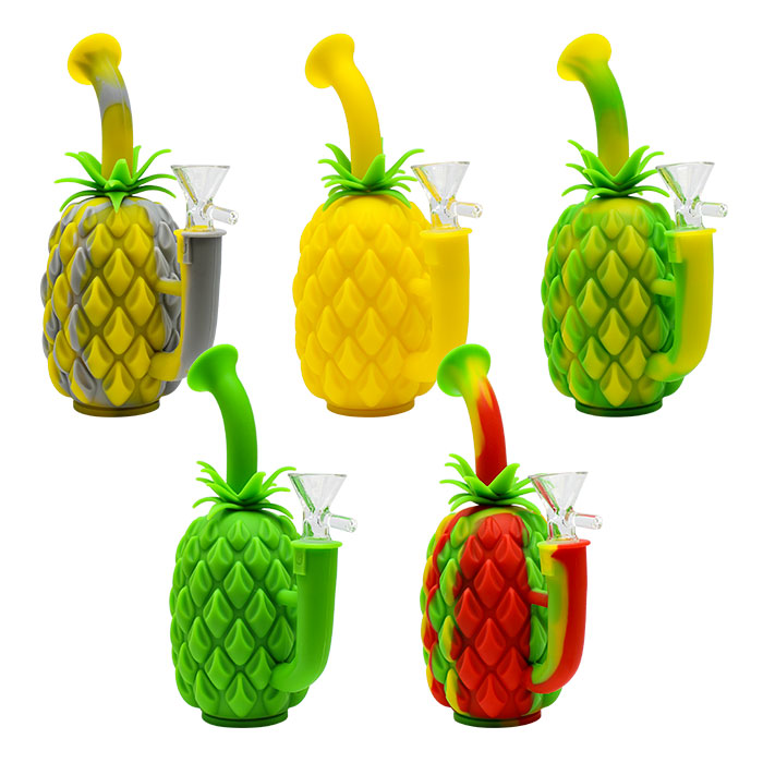 Grey Silicone Pineapple Bong 7 Inches