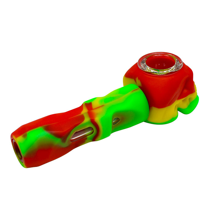 Green Skull 5 Inches Silicone Pipe
