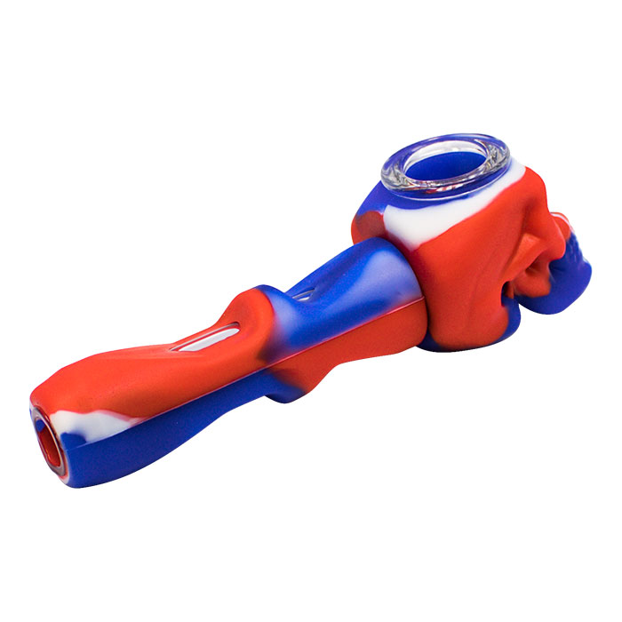 Red Skull 5 Inches Silicone Pipe
