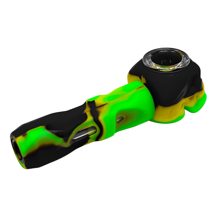 Yellow Skull 5 Inches Silicone Pipe