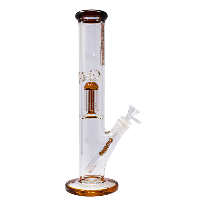 Amber Ganjavibes Single Tree Percolator 14 Inches Glass Bong By Irie Vibes
