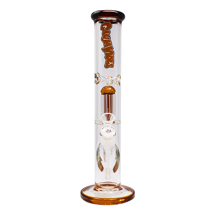 Amber Ganjavibes Single Tree Percolator 14 Inches Glass Bong By Irie Vibes