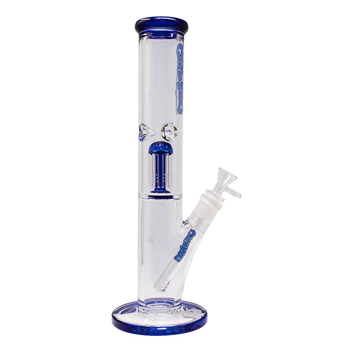 Blue Ganjavibes Single Tree Percolator 14 Inches Glass Bong By Irie Vibes