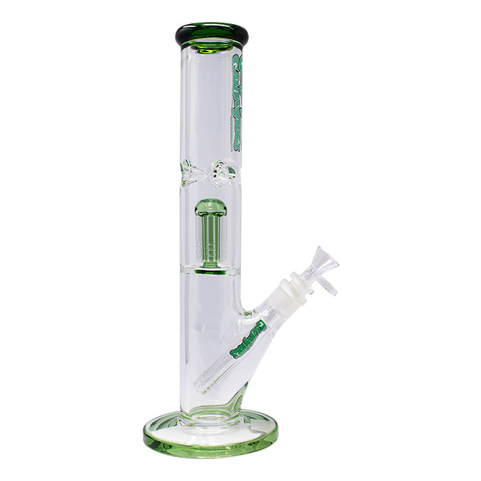 Green Ganjavibes Single Tree Percolator 14 Inches Glass Bong By Irie Vibes