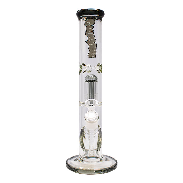 Grey Ganjavibes Single Tree Percolator 14 Inches Glass Bong By Irie Vibes