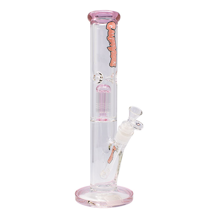 Pink Ganjavibes Single Tree Percolator 14 Inches Glass Bong By Irie Vibes