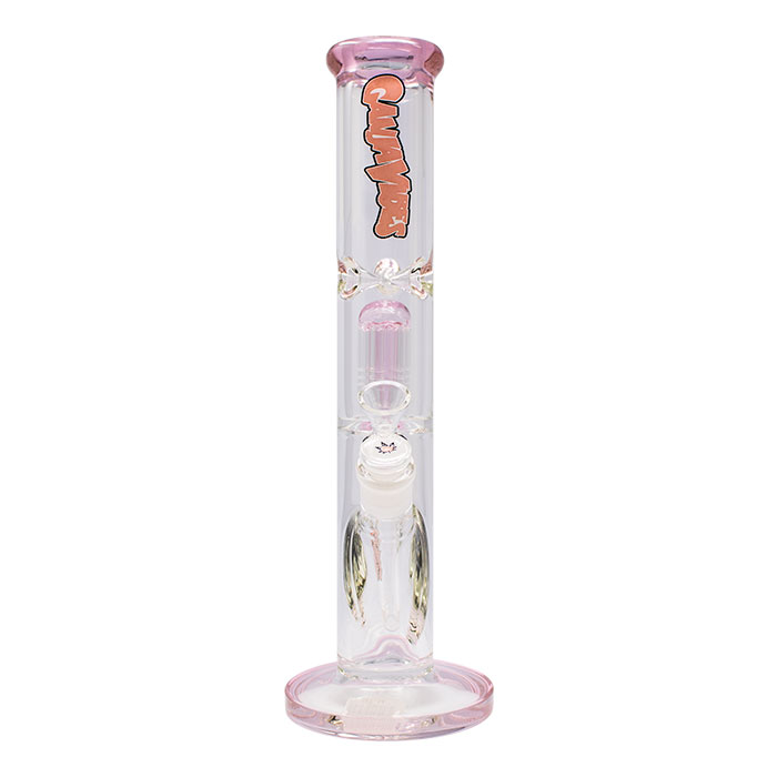 Pink Ganjavibes Single Tree Percolator 14 Inches Glass Bong By Irie Vibes