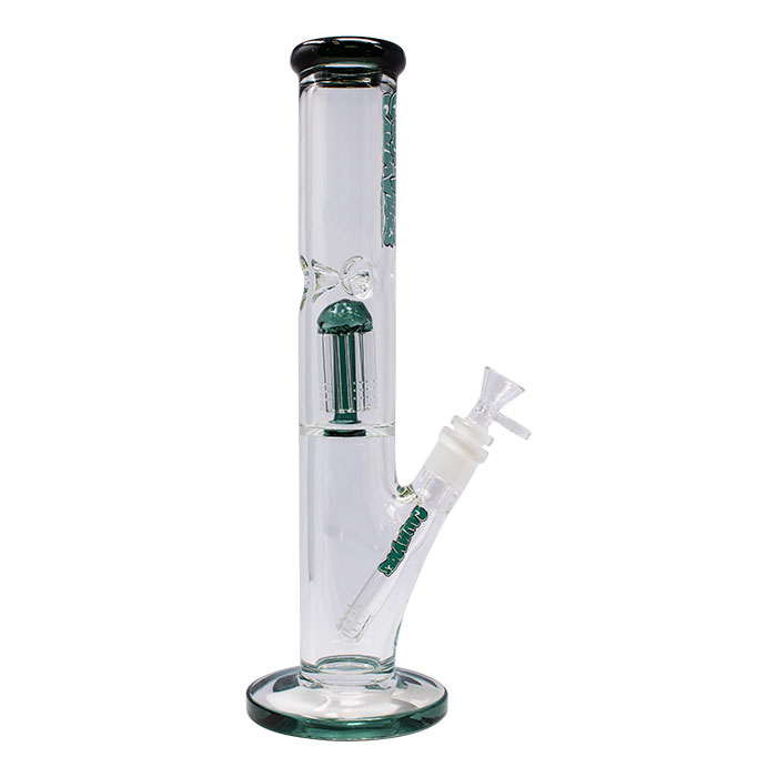 Teal Ganjavibes Single Tree Percolator 14 Inches Glass Bong By Irie Vibes