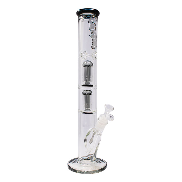 Grey Ganjavibes Double Tree Percolator 17 Inches Glass Bong By Irie Vibes