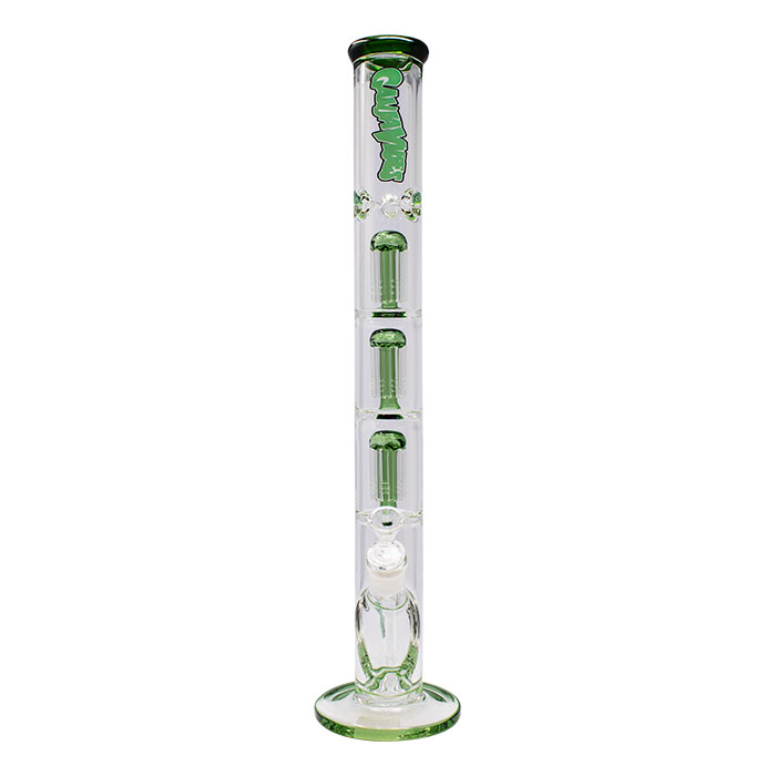 Green Irie Vibes 20 Inches Triple Tree Percolator Ganjavibes Glass Bong