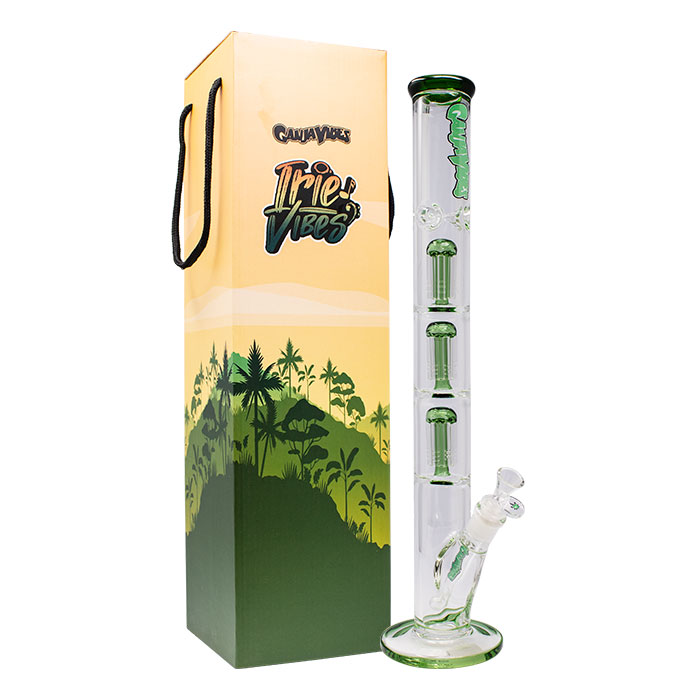 Irie Vibes 20 Inches Triple Tree Percolator Ganjavibes Glass Bong Deal of 6