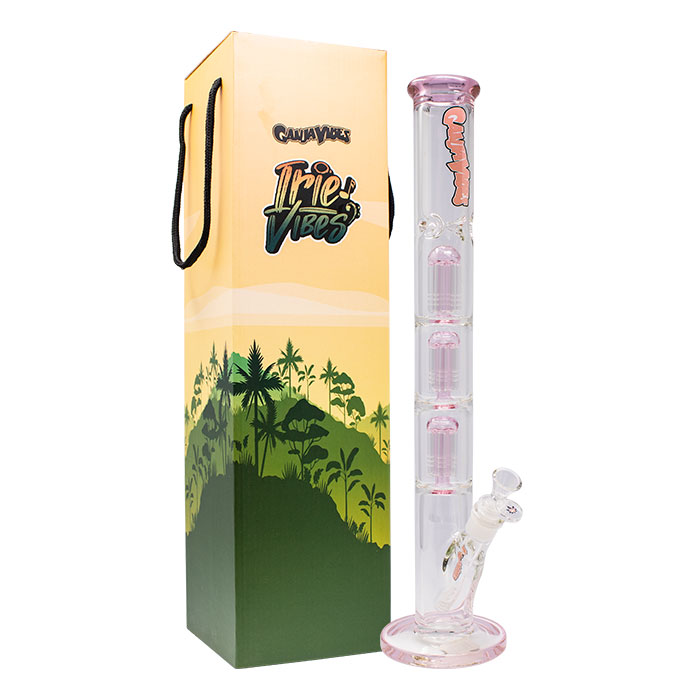 Irie Vibes 20 Inches Triple Tree Percolator Ganjavibes Glass Bong Deal of 6