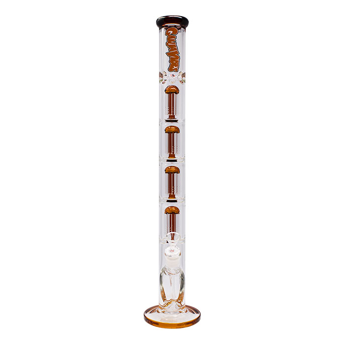 Amber Irie Vibes 24 Inches Four Percolator Ganjavibes Glass Bong
